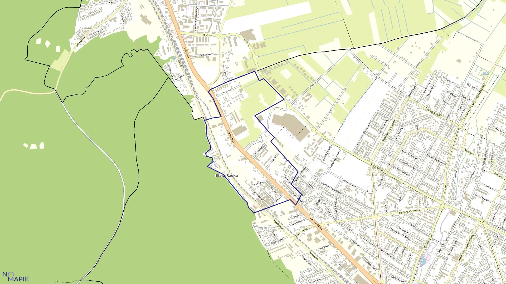 Mapa obrębu Rumia 01 w mieście Rumia