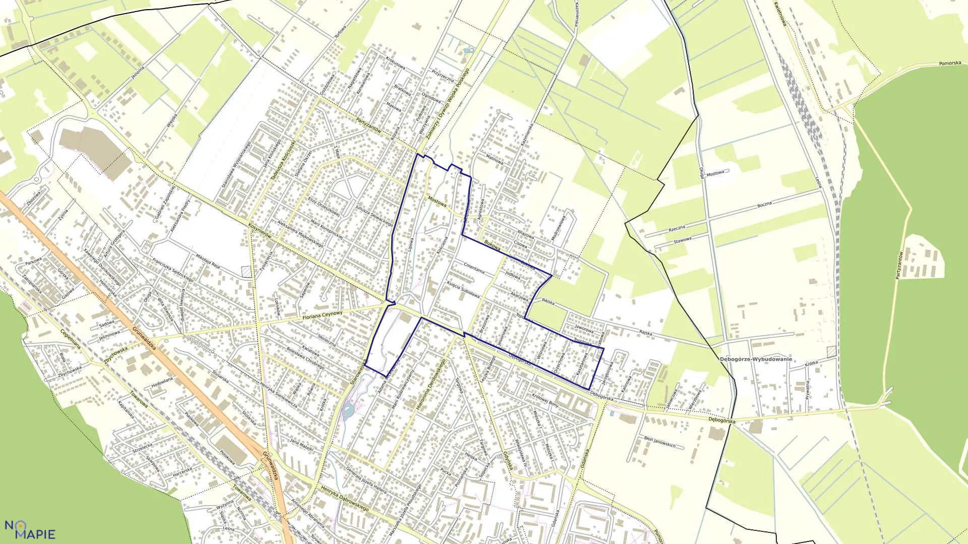 Mapa obrębu Rumia 07 w mieście Rumia