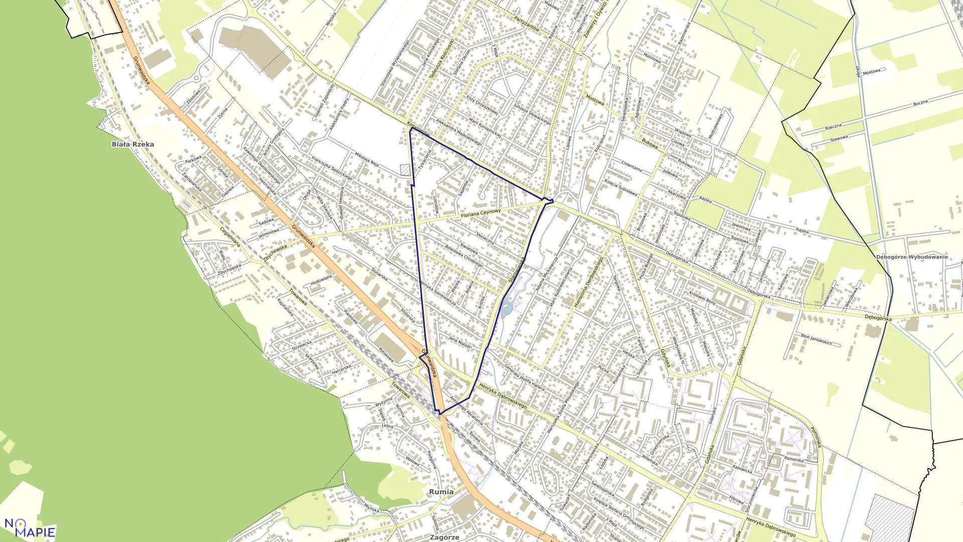 Mapa obrębu Rumia 11 w mieście Rumia