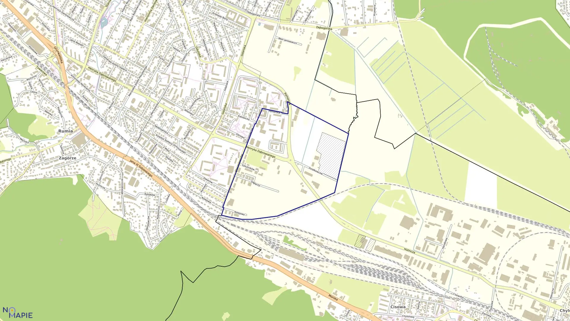 Mapa obrębu Rumia 15 w mieście Rumia